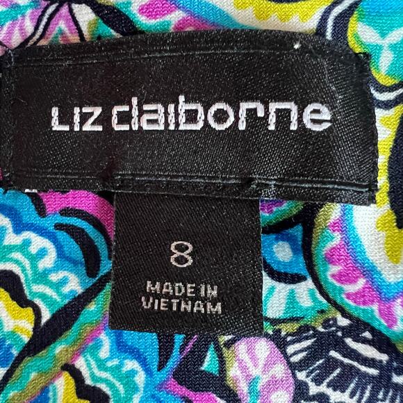 Liz Claiborne Floral Shift Women's Dress Stretch Sz 8 Comfortable Casual Career - Picture 3 of 8